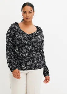 Maglia a maniche lunghe in fantasia, bonprix