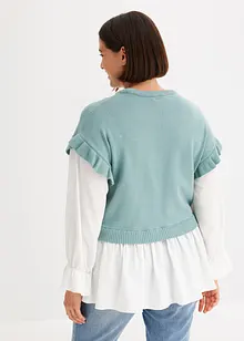 Maglione con inserto di camicia, bonprix