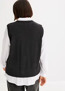 Maglione con inserto di camicia, bonprix