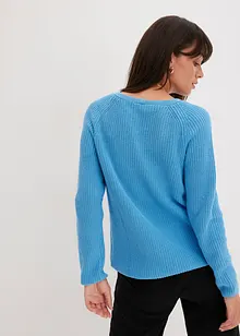 Maglione a coste in puro cotone, bonprix