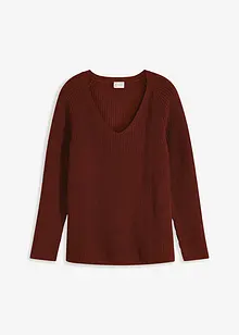 Maglione a coste in puro cotone, bonprix