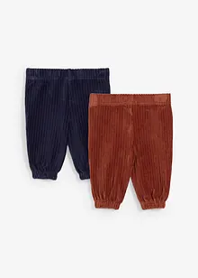 Pantaloni a coste con elastico in vita (pacco da 2), bonprix