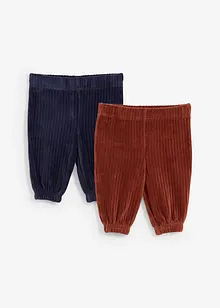 Pantaloni a coste con elastico in vita (pacco da 2), bonprix