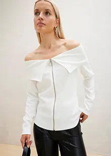 Maglia con spalle scoperte e cerniera, bonprix