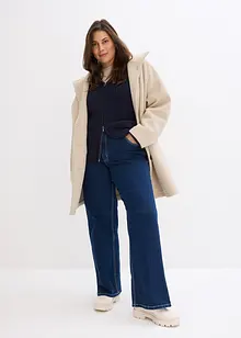 Jeans wide leg in cotone biologico, a vita alta, bonprix