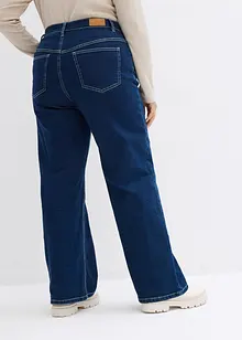 Jeans wide leg in cotone biologico, a vita alta, bonprix