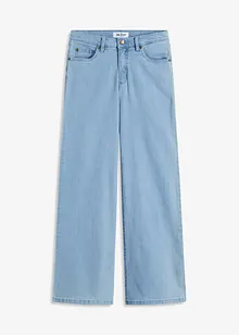 Jeans wide leg, a vita media, bonprix