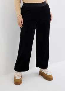 Pantaloni in velour di pile a gamba larga, bonprix