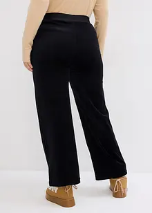 Pantaloni in velour di pile a gamba larga, bonprix