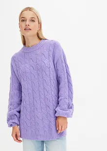 Maglione oversize con lavorazione a trecce, bonprix