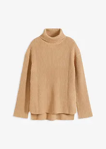 Maglione a collo alto in puro cotone, bonprix