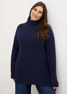 Maglione a collo alto in puro cotone, bonprix