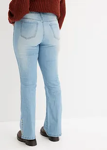 Jeans a zampa elasticizzati, a vita media, bonprix