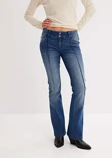 Jeans a zampa a vita bassa, bonprix