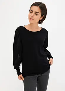 Maglione con maniche plissettate, bonprix