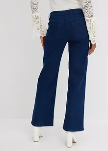 Jeans wide leg, a vita media, bonprix