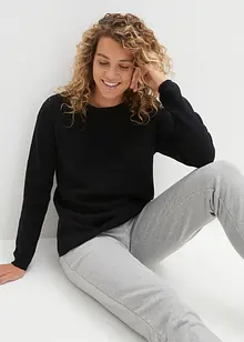 Maglione a coste Milano con scollo rotondo, bonprix