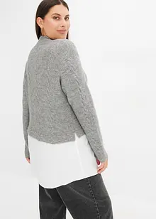 Maglione con inserto di camicia, bonprix