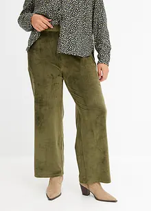 Pantaloni in jersey con effetto velluto a coste, bonprix