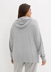 Maglione con cappuccio e tasca a marsupio in misto viscosa, bonprix