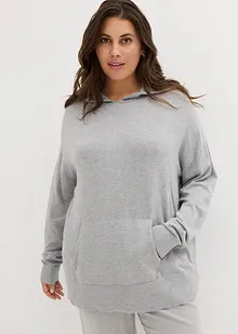 Maglione con cappuccio e tasca a marsupio in misto viscosa, bonprix