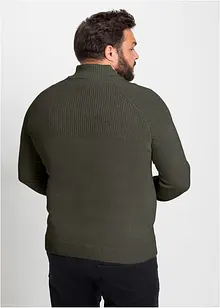 Maglione con zip, taglio comfort e cotone, bonprix