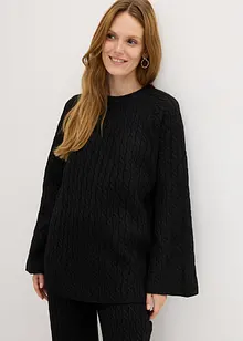 Maglione oversize con lavorazione a trecce, bonprix