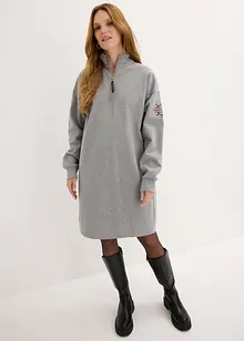 Abito oversize con collo e zip, bonprix