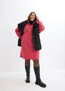 Abito oversize con collo e zip, bonprix