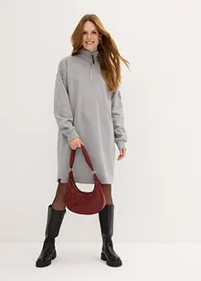 Abito oversize con collo e zip, bonprix