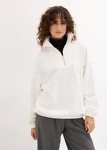 Felpa oversize con collo e zip, bonprix