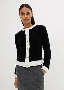 Cardigan corto in bouclé di misto lana, bonprix