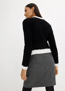 Cardigan corto in bouclé di misto lana, bonprix