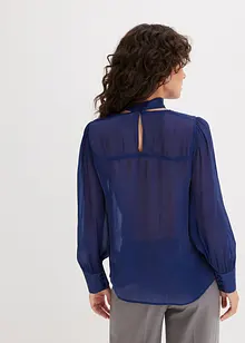 Blusa con fiocco in satin lucido, bonprix