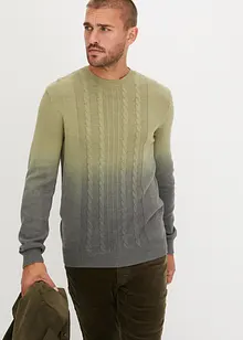 Maglione con lavorazione a trecce e colori sfumati, bonprix