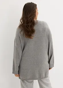 Maglione lungo in maglia fine con spacchi laterali, bonprix