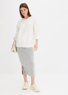 Maglione con cappuccio e tasca a marsupio in misto viscosa, bonprix