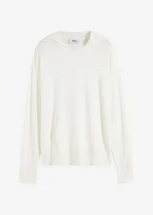 Maglione con cappuccio e tasca a marsupio in misto viscosa, bonprix