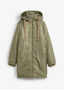 Parka imbottito con cappuccio staccabile e coulisse in vita, bonprix