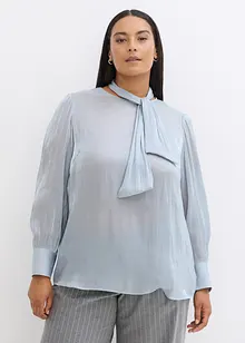 Blusa con fiocco in satin lucido, bonprix