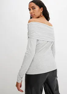 Maglia con spalle scoperte e arricciature, bonprix