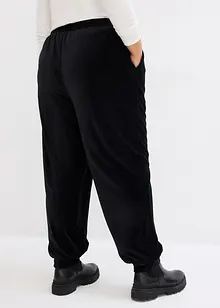 Pantaloni in velluto a coste di jersey con cinta comoda, alla caviglia, bonprix