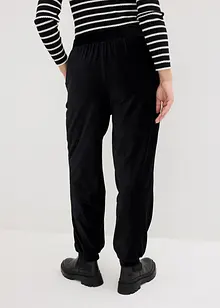 Pantaloni in velluto a coste di jersey con cinta comoda, alla caviglia, bonprix