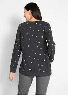 Maglia a maniche lunghe in cotone fantasia, bonprix
