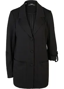 Blazer lungo in Punto di Roma misto viscosa, bonprix