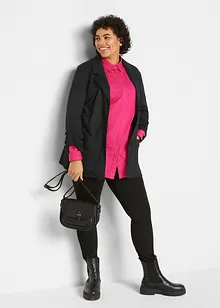 Blazer lungo in Punto di Roma misto viscosa, bonprix