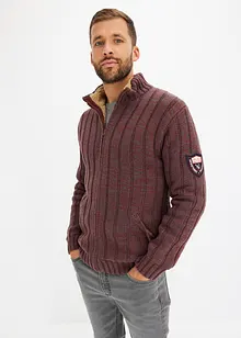 Cardigan outdoor in filato grosso foderato, bonprix