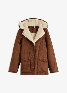 Giacca shearling con cappuccio, bonprix