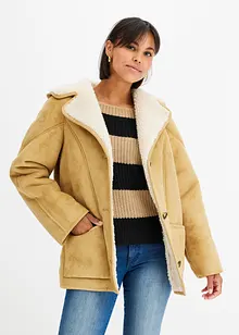 Giacca shearling con cappuccio, bonprix