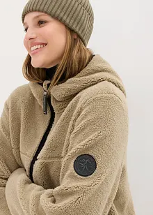 Giacca in pile teddy con cappuccio, bonprix